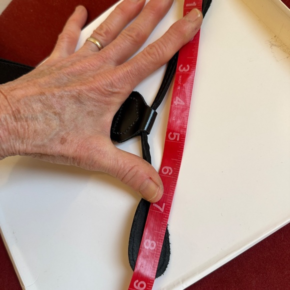 Vintage Suspenders Maroon Grosgrain Black Leather Ends Made in England Unworn - Picture 6 of 15